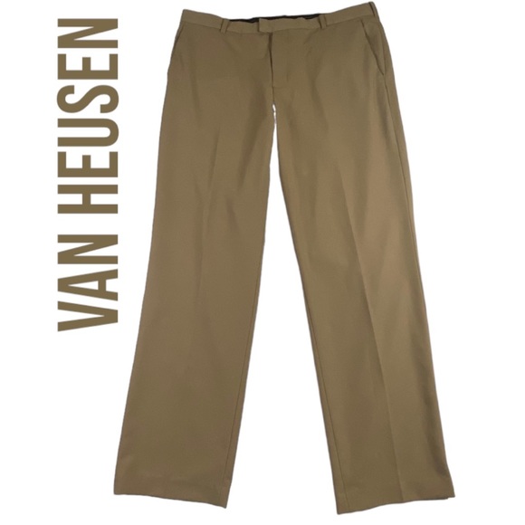 Van Heusen Other - Van Heusen Flex 38x32 Men’s Straight Tan Stretch Dress Pants